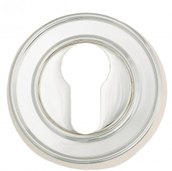 Накладка дверная под цилиндр Venezia CYL-1 D6 натуральное серебро + черный (2 шт.)