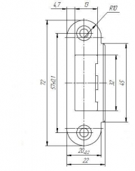 Ответная планка SP-R72/R20 SN для дверей с четвертью тех. упаковка